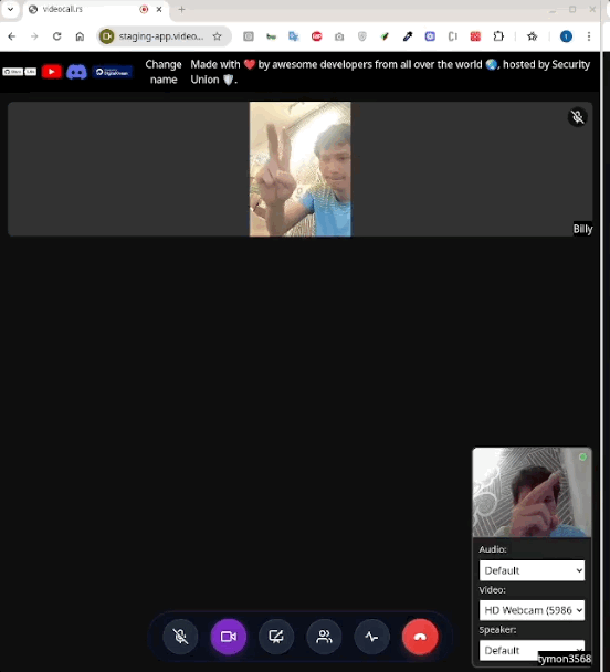Tymon testing latency between two devices